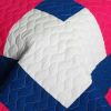 [Beginning] Vermicelli-Quilted Patchwork Geometric Quilt Set Full/Queen