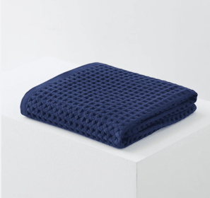 Household Bathing Water Absorbent And Quick Drying Unisex Plus Thickened Pure Cotton Bath Towel Wipe (Option: Blue-70x140cm)