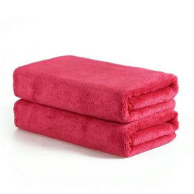 Large Cotton Absorbent Quick Drying Lint Resistant Towel (Option: Rose Red Thickening-100x200cm)