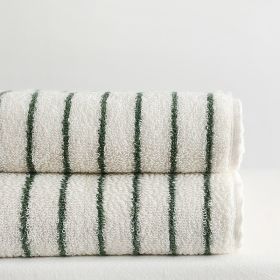 Parent-child Large Rhombus Striped Long-staple Cotton Yarn-dyed Household Towels Bath (Option: Green Blype-Face Towel 35x76cm)