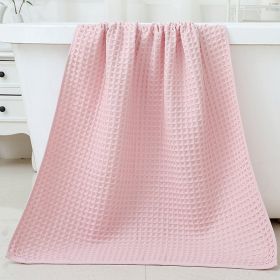 Household Bathing Water Absorbent And Quick Drying Unisex Plus Thickened Pure Cotton Bath Towel Wipe (Option: Pink-70x140cm)