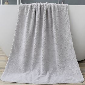 Coral Fleece Bath Towel Thickening Towel Absorbent (Option: Light Gray-70*140cm)