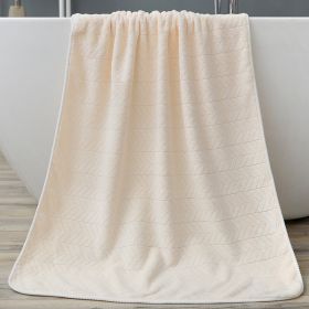 Coral Fleece Bath Towel Thickening Towel Absorbent (Option: Milky White-70*140cm)