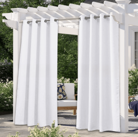 Solid Color Outdoor Waterproof And Sun Protection UV Protection High Precision Black Silk Shading Curtain (Option: White-132 × 183cm)