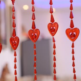 Household Plastic Crystal Acrylic Door Chain Decoration (Option: All red-120x90)