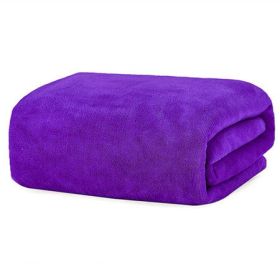 Large Cotton Absorbent Quick Drying Lint Resistant Towel (Option: Deep purple-100x200cm)