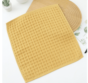 Household Bathing Water Absorbent And Quick Drying Unisex Plus Thickened Pure Cotton Bath Towel Wipe (Option: Yellow-35x35cm)