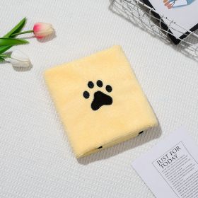 Dog Cat Quick-drying Bath Towel Soft Absorbent Coral Fleece Pet Bath Towel (Option: Yellow-50 × 90)
