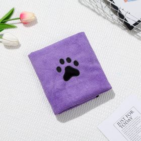 Dog Cat Quick-drying Bath Towel Soft Absorbent Coral Fleece Pet Bath Towel (Option: Purple-50 × 90)
