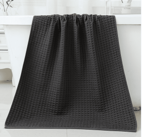Household Bathing Water Absorbent And Quick Drying Unisex Plus Thickened Pure Cotton Bath Towel Wipe (Option: Dark Grey-70x140cm)