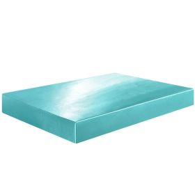 Soft Silky Satin Bed Sheet Set Pillowcase Solid Deep Pocket Flat Fitted Sheet (Color: Cyan)