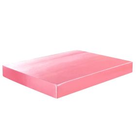 Soft Silky Satin Bed Sheet Set Pillowcase Solid Deep Pocket Flat Fitted Sheet (Color: Pink)