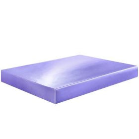 Soft Silky Satin Bed Sheet Set Pillowcase Solid Deep Pocket Flat Fitted Sheet (Color: Purple)
