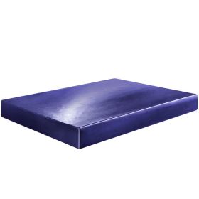 Soft Silky Satin Bed Sheet Set Pillowcase Solid Deep Pocket Flat Fitted Sheet (Color: Royal Blue)