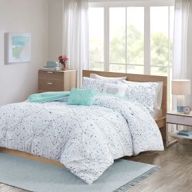 Metallic Printed and Pintucked Comforter Set (Color: as Pic)