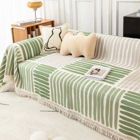 Striped Sofa Towel Anti-cat Scratch Protector Multi-function Blanket (Option: Four Seasons trains-180x150cm)