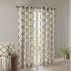 Fretwork Print Grommet Top Window Curtain Panel