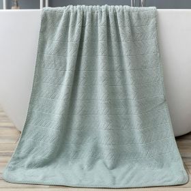 Coral Fleece Bath Towel Thickening Towel Absorbent (Option: Green-70*140cm)