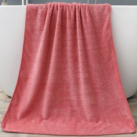 Coral Fleece Bath Towel Thickening Towel Absorbent (Option: Brick Red-70*140cm)