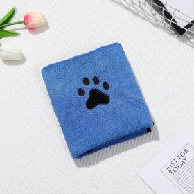 Dog Cat Quick-drying Bath Towel Soft Absorbent Coral Fleece Pet Bath Towel (Option: Sapphire Blue-50 × 90)