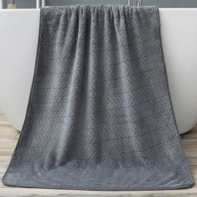 Coral Fleece Bath Towel Thickening Towel Absorbent (Option: Dark Gray-70*140cm)