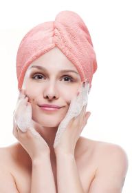 Fashion Hair Drying Towel Shower Cap (Option: Pink-25x65cm)