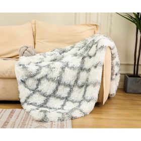 Tie Dyed Winter Double Layer Blanket (Option: Black And White Plaid-152x203cm)