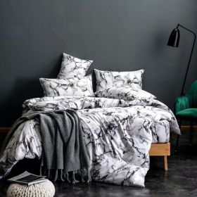 Three-piece Bedding Set Printed Home Textile (Option: 201 White-175x230cm)